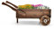 RELAX4LIFE Pflanzwagen Holz, Pflanzschubkarre mit Griffen & Rädern, Blumenwagen mit Abflusslöchern, Blumenkarre Vintage, Gartendeko für Garten Hinterhof Balkon (Modell 2)