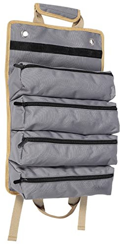 WOONEKY Borsa Porta Utensili Elettricista Oxford Organizer Arrotolabile Per Attrezzi Pratica Borsa Da Lavoro Per Carpentieri e Meccanici e Scuro Design Compatto e Resistente