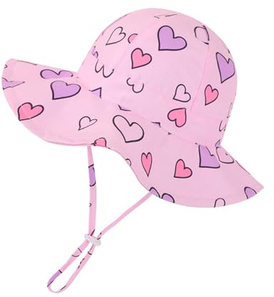 Volicph Cappello estivo per bambina, cappello da sole per bambina, cappello da spiaggia per bambina piccola, cappello bucket per neonata UPF 50 per bambina neonata infante bambina piccola, 2-3 Anni