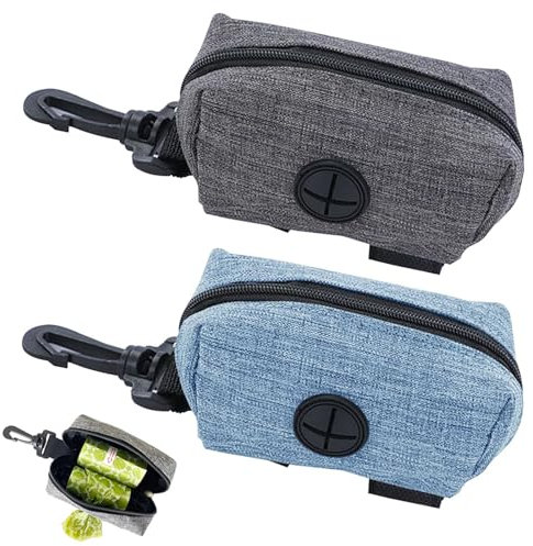 WERIGONI 2er-Pack Hundekotbeutelspender, Kotbeutelhalter, Hundebeutelspender mit Kotbeutelspender, Oxford-Stoff-Kotbeutelspender für Hunde