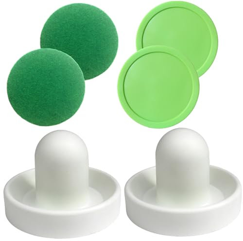 XUEYEGONGJI Air Hockey Pushers 6pcs/Set mit Green Air Hockey Pucks & Air Hockey Paddles Torpaddel Ersatzzubehör, Air Hockey Paddles