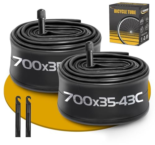 2-pack innerslang 700 x 35–43C för landsvägscykel innerslang kompatibel med cykeldäck 700 x 35C/36C/37C/38C/39C/40C/41C/42C/43C