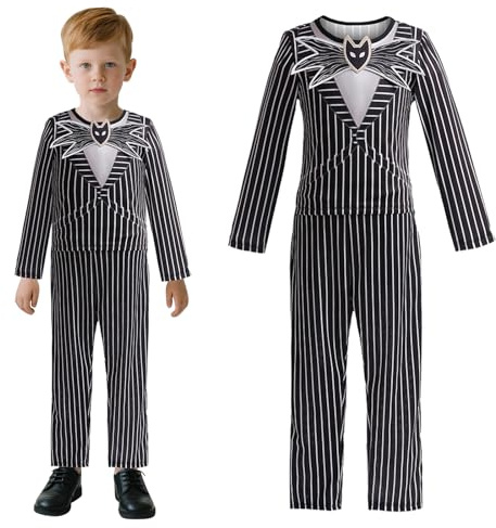 keaiyouhuo Costume d'Halloween pour Enfants Costume rayé pour Garçons pour Film Cosplay fête Carnaval Tenues de performance