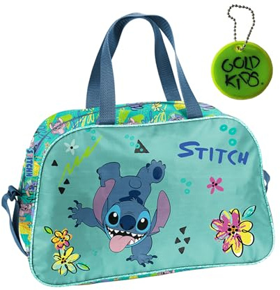 Paso Sac de sport pour enfant fille et garçon - Sac à bandoulière avec motif Stitch - Sac de natation avec fond renforcé - Sac d'entraînement 40 x 25 x 15 cm