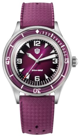watchdives dykarklocka för män WD50Q 50 fathoms kvartsur Japan VH31 Sweep sekundverk bubbelsafirglas armbandsur 200 m professionell dykklocka BGW9 blå ljusmassa 38 mm hus FKM armband