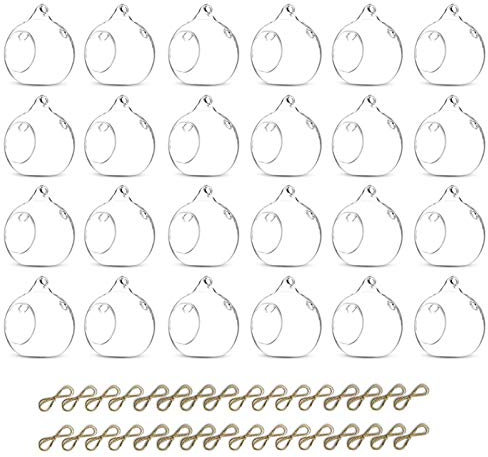 Nuptio 24 Stück Hängen Glas Teelichthalter Globus Pflanze Terrarien/Glaskugeln Luft Pflanzen Teelicht Kerzenhalter Sukkulenten Moos Miniatur Garten Pflanzgefäße Wohnkultur Innengarten