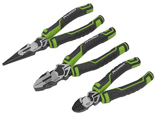 Sealey AK8376HV Green 3pc High Leverage Pliers Set Hi-Vis