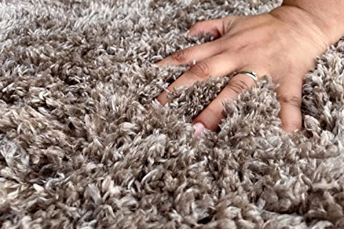 floor factory Hochflor Shaggy Teppich Pearl Greige/braun 140x200cm wunderbar weicher Langflorteppich mit Ökotex