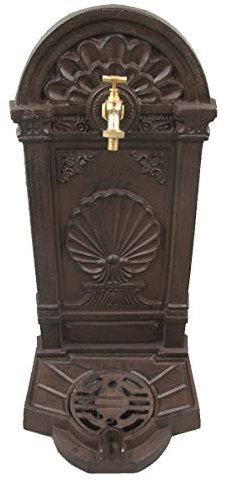 linoows Antiker Standbrunnen, Schwerer Stehbrunnen, Gusseisen Brunnen, Braun, 69 cm