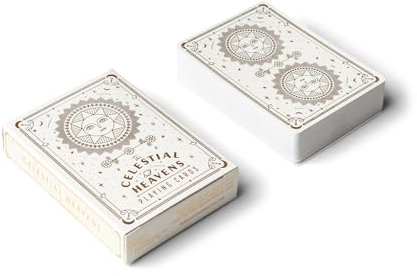 Design Works Spielkarten für Erwachsene – Celestial Heavens (Elfenbein) 52 Kartendeck in Box, Box und Karten mit Goldfolien-Akzenten, einzigartige, maßgeschneiderte Gesichtskarten, 6 cm x 8,8 cm