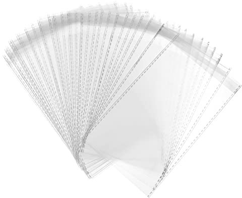 Bäcker & Lecker Cellophantüten selbstklebend 200 Stück OPP Tütchen 10 x 15 cm Selbstklebende transparente Plastiktüten für Geschenk Keks Süßigkeiten