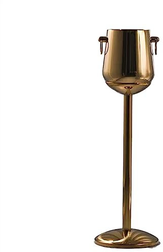 Seau à Glaçons Seau à Glace avec Support Seau à vin en Acier Inoxydable doré et Support for bière, vin, Champagne et Plus Encore for la fête, la Maison, Le Bar du Club KTV Rafraîchisseur Champagne