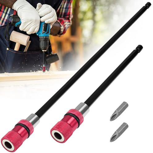 SLTAXAR 2Pezzi Portainserti Magnetico, Porta-punte a Cambio Rapido,Barra di prolunga portapunte, inserti per avvitatore professionali, Prolunga Avvitatore Inserti per Avvitatore, 150/300MM