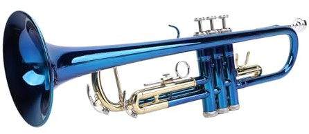 Professional Trumpet - Excellent Sound Quality, Bb Standard, Blue Copper Gold Keys, Comfortable Mouthpiece