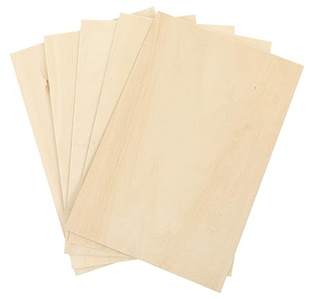 HAPINARY 5pcs Unfinished Basswood Plywood Boards for DIY Crafting Painting and Pyrography Smooth Surface for Model Making and Artistic Projects