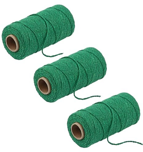 3 Rolls Gardening Twines, Each 2MM x 100 M Natural Twine Green Plant String, Total 984 Feet 2 MM Green Garden Twine String Heavy Duty for Gardening Crafts DIY Decorative Bundling
