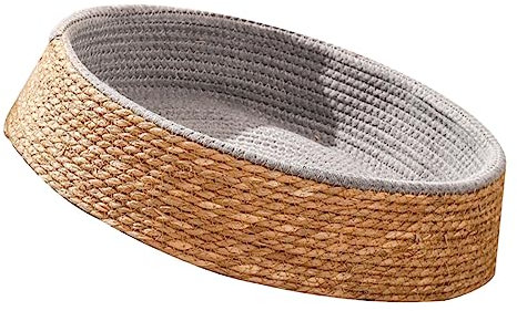 MINAOLULUS Rattan Pet Nest Dog Sleeping Bed Round Shape Breathable Comfortable Pet Cat House Bed