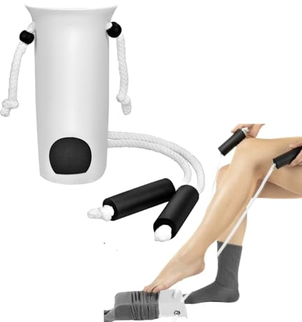Aide à enfiler les chaussettes – Aide à glisser pour éviter les courbes, idéal pour les personnes âgées, les femmes enceintes et les personnes handicapées (blanc)