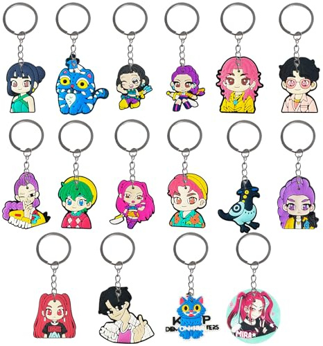 HYZMSZA 16 Piezas Llaveros, Llaveros Creativos de PVC con Tema de Anime, Adecuados para Ferias de Anime y como Adornos de Mochila, Regalo para Aficionados a las Películas