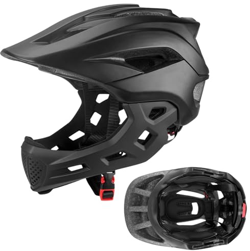 Casco Integral: Equipo para niños a Prueba de Golpes, Protector de Barbilla Desmontable, protección Elegante para Bicicletas | Diseño de Seguridad versátil Creado para Bicicletas, Patines, biciclitas