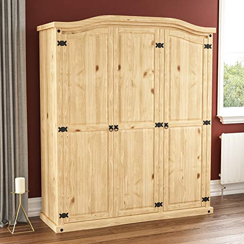 Vida Designs Wardrobe, Pine, 3 Doors