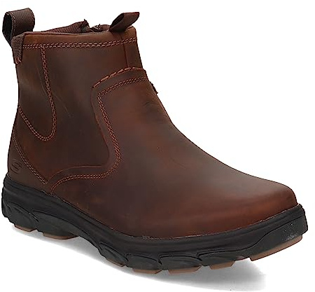 Skechers Mens Resment-korver Chelsea Side Zip Hiking Boot, Dark Brown, 10 X-Wide US
