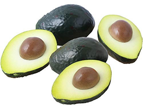 3 decorazioni artificiali per avocado finte, in plastica, verde, avocado, frutta, verdura, casa, feste, festival (5 pezzi di avocado artificiali