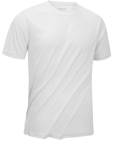 KEFITEVD Men's Quick Dry Stretchy T-Shirt Summer Thin Sports Tee Casual Lightweight Short Sleeve Tops