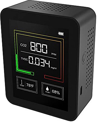 Detector de dióxido de carbono con alarma de humo inteligente wifi con pantalla de color interior CO2 Monitor de la temperatura de la calidad del aire portátil Detección de la humedad Sensor de seguri