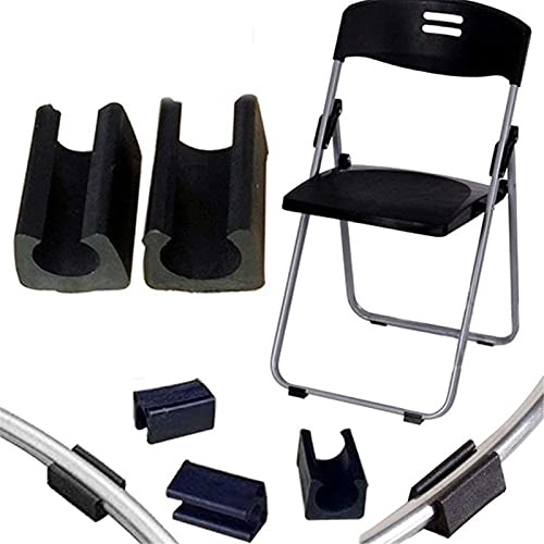 32pcs Patin Pied Chaise Tube Embout Tampon Capuchon Bouchon Protection Plancher Meuble Forme U en Plastique Chaise Casquettes,Chaise Jambe Caps Silicone Tube Pince (6mm,Schwarz)