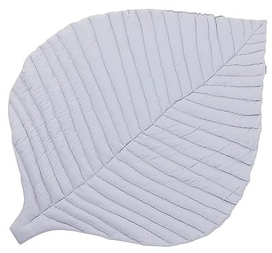 Toddlekind Krabbeldecke für Babys, Blattform, handgenäht, Baby-Spielmatte aus Bio-Baumwolle, 116 × 87 cm, Stone/Grau