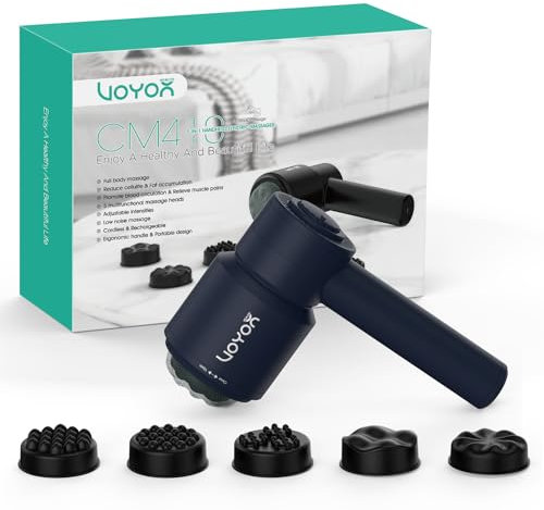 VOYOR-HEALTH Masajeador Anticelulitico, Eléctrico Juego de Masajeador Celulitis para Masaje de Cuerpo Completo, Masajeador de Relajación Muscular con 5 Cabezas Muti-Funcionales CM410, Azul