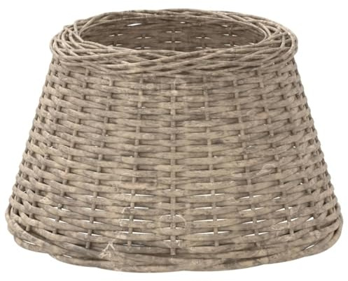 'vidaXL Wicker Lamp Shade - Handcrafted Brown Ceiling/Table Lamp Shade with Iron Holder, Suitable for E27 Bulb, Ø50x30 cm