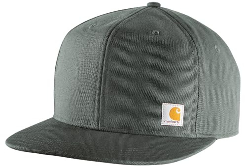 Carhartt Men's Firm Duck Flat Brim Cap, Gravel, One Size