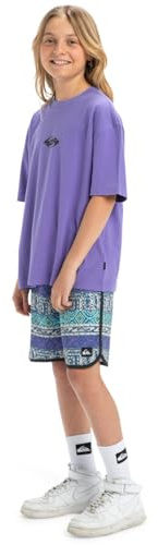 Quiksilver SURFSILK Scallop YTH 17 Pantalones Cortos, Global Heat Dusted Peri-PMG6, 24 para Niños