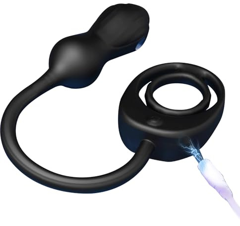 BDSMYEE Plug Anal Vibromasseur avec Fonction de choc électrique, Sex toys butt plug avec cockring, prostate homme dildo sextoys plug