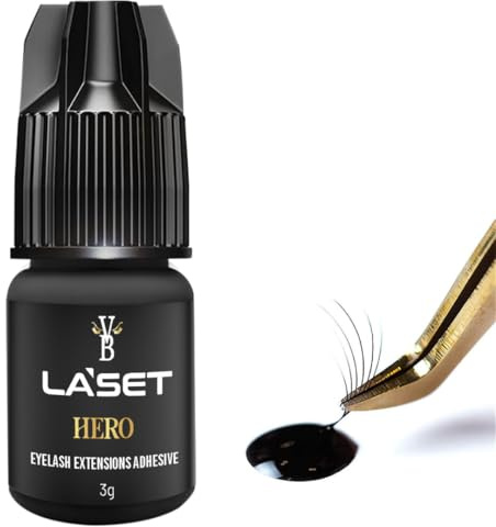 Eyelash Extension Adhesive for Volume and Individual Lashes - Extra Strong Glue With 6-7 Weeks Retention, 1 sec Drying (3g)