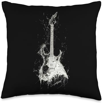 Classical Guitar Pencil Sketch Guitarist Rock Roll Throw Pillow