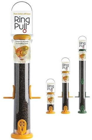 Wiggly Wigglers Bird Feeder Niger Seed Birdfeeder Heavy Duty Hanging Feeders Birdfeeder For Garden Wild Birds (Large - 1.5 Litre Capacity | 6 Ports | 540 Cm Tube Height)