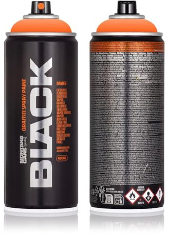 Sprühdose Montana BLACK-POWER 400 ml - Graffiti Paint - hochdeckende Mattfarben - zuverlässig - high-pressure - (P2000 Power Orange)
