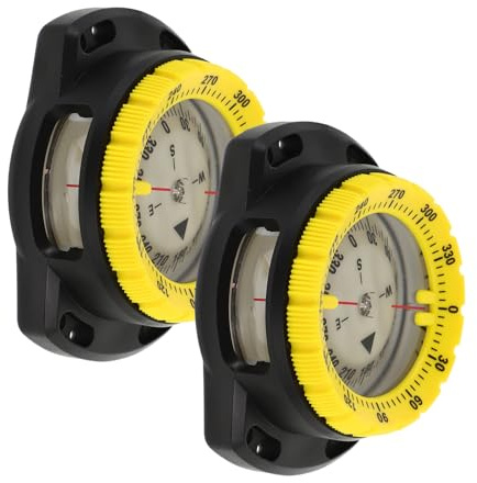ibasenice 2 Pièces Boussole de Plongée Poignet avec Bracelet Élastique Magnétique Sensible Étanche et Résistante Pression pour Randonnée Plongée et Activités de Plein Air