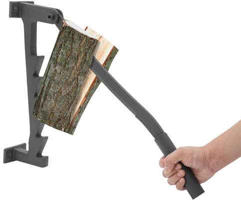 Träklyvmaskin manuell vägghållare ved tändved vedklyvning, trä splitter tändved klyvning hackklot utomhus camping tändved spalten verktyg