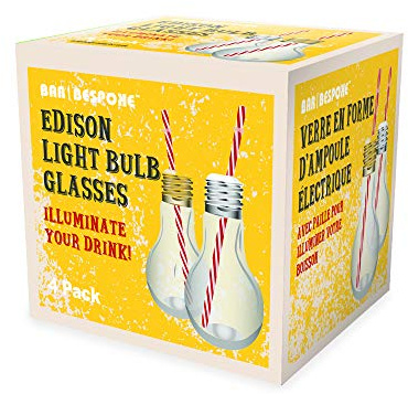 Mixology Edison Glass Light Bulb, Clear, Set of 4