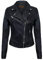 Giacca in Pelle da Donna Nero Giacca in Vera Pelle Stile Motociclo Classico M