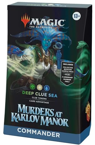 Magic: The Gathering Commander Karlov Mansion Murders Deck - Clues Fishing (100 Card Deck, 2 Sample Booster + Accessories) (English Version)