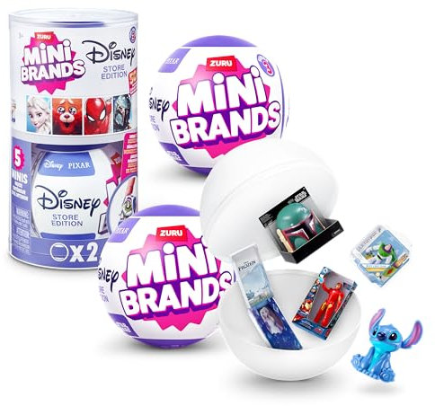 Mini Brands Disney Serie 3 von ZURU, 2er-Pack, Überraschungkapsel, Miniaturen beliebter Disney-Themen, großartige Geschenke für Mädchen, Kinder und Sammler