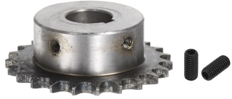 QUARKZMAN Pignon de Chaîne à Rouleaux ISO/DIN 06B-1, Type B, Alésage de 20 mm, Pas de 3/8, Acier A3, Pignon à Rouleaux à Brin Unique, 23 Dents Trempées.