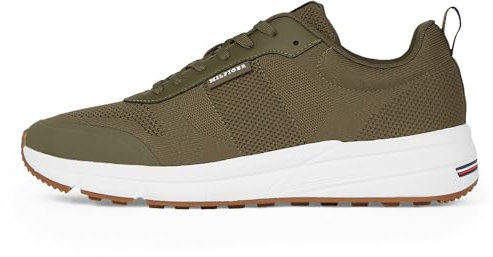 Tommy Hilfiger Herren Runner Sneaker Lightweight Modern Knit Schuhe, Grün (Army Green), 44