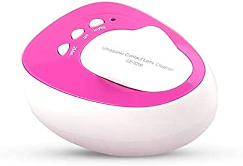 Pulitore ad ultrasuoni per Lenti a Contatto Portatile 46Khz, pulitore ad ultrasuoni per Lenti a Contatto Adatto allo smaltimento Lenti morbide e rigide, Rosa