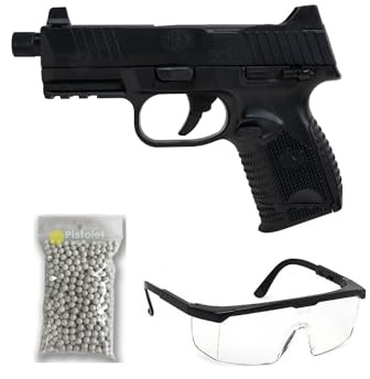 THE REPLICANT Pack Airsoft Pistolet à Billes FN 509 Tactical Noir à Ressort (Spring)/Matière: Plasique ABS/Puissance 0.2 Joule/Livré avec Accessoires